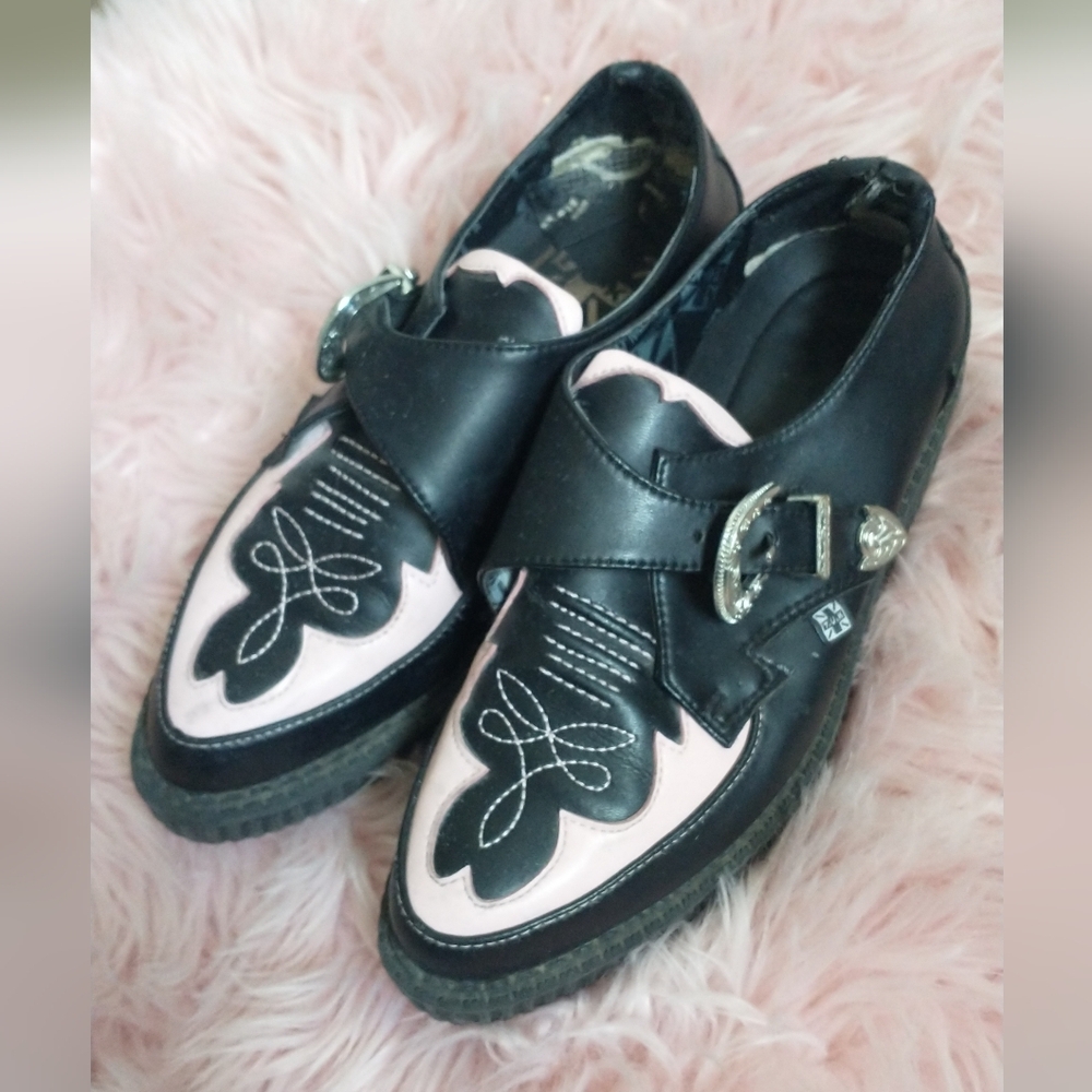 T.U.K Y2K Platform Western Stylish Black and Pink Women's Shoes 6 - Picture 11 of 13